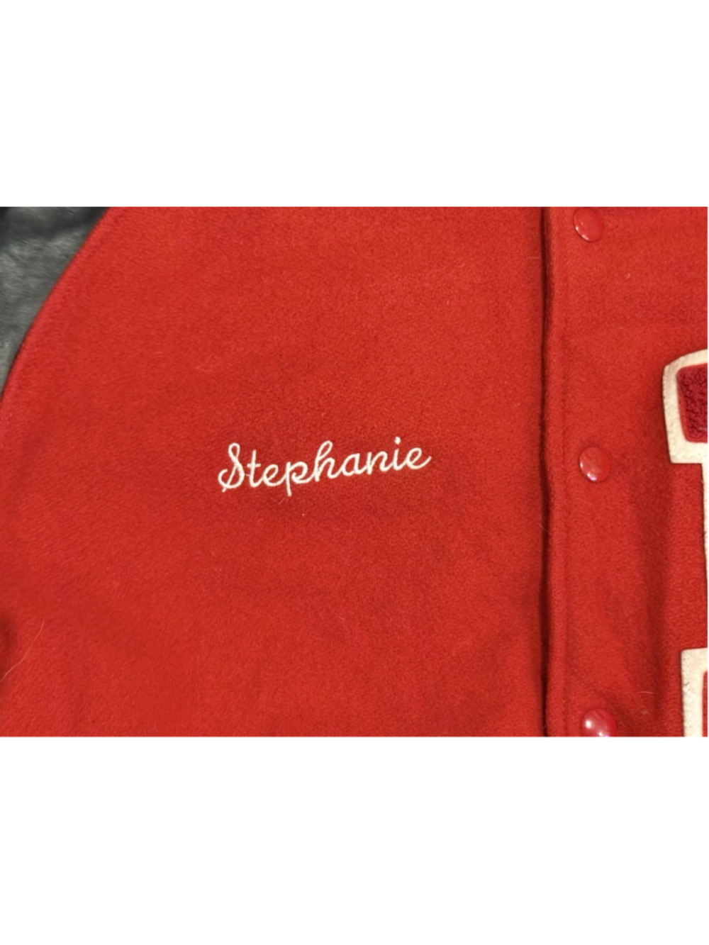 Kesslers Women’s Varsity Letterman Jacket Red/Black Leather Wool Bomber Sz L - Picture 10 of 11